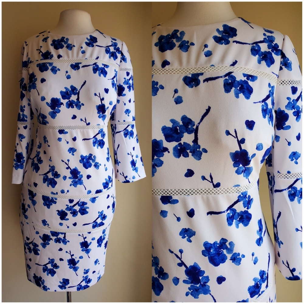 Ralph Lauren blue and white floral dress